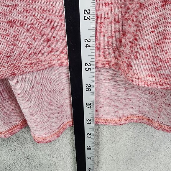 Womens Red & Gray Fame 4 Fifteen Pullover Shirt Long Sleeve Hi Lo 1/4 Zip XXL - Picture 9 of 11